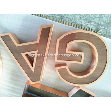 Custom 3D Copper Metal Letters for Wall